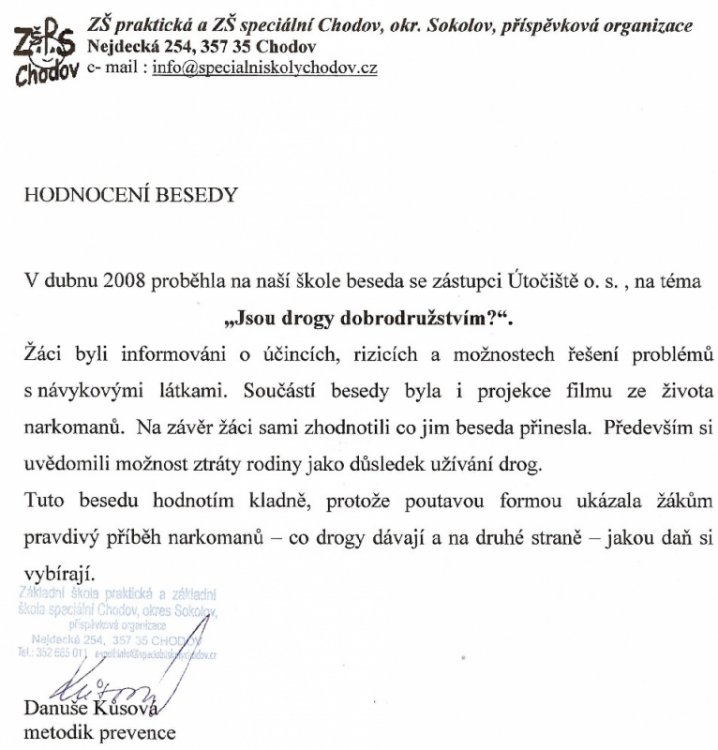 Vyjádření ZŠ Chodov