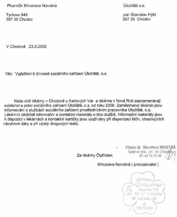 Vyjádření lékárna Chodov