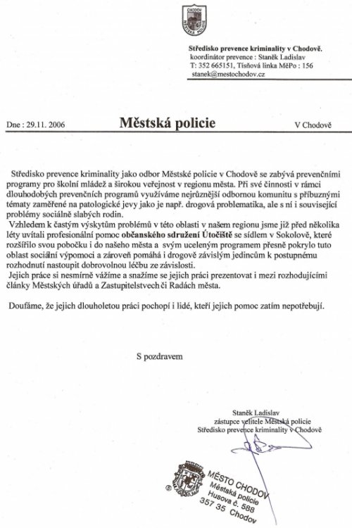Vyjádření  MP Chodov
