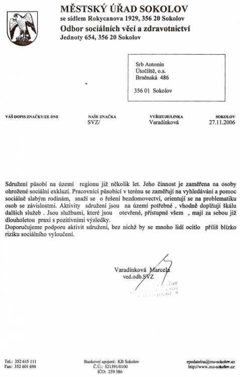 Vyjádření MÚ Sokolov